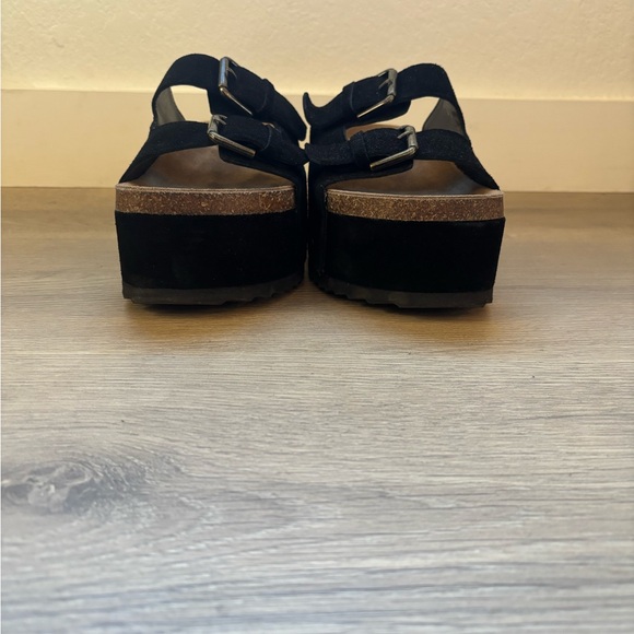 Steve Madden Black Platform Slip-On Shoes with Studded Strap - Picture 4 of 7